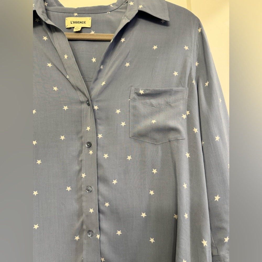 L’agence Ryan Star-Printed Button Down Size M - image 3